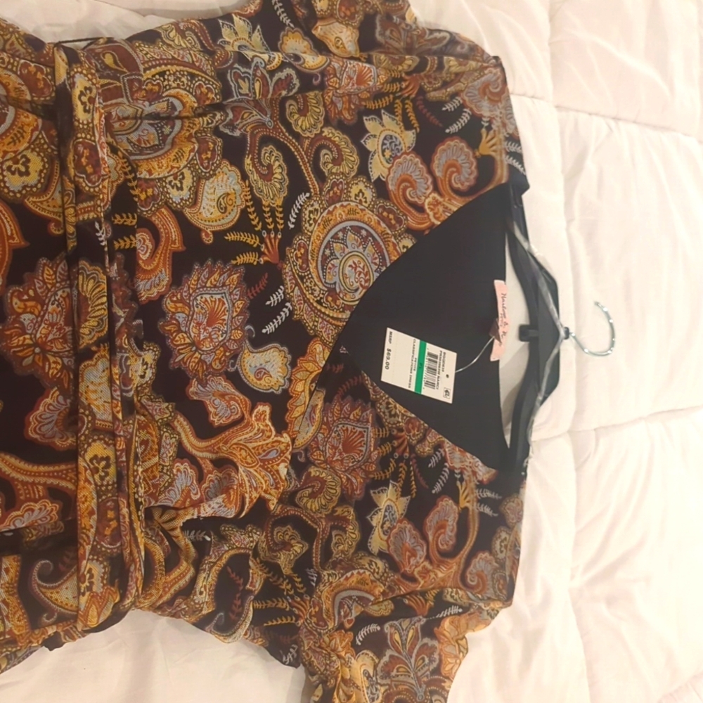 Women's Harlow and Rose Brown Paisley dress - Picture 6 of 9